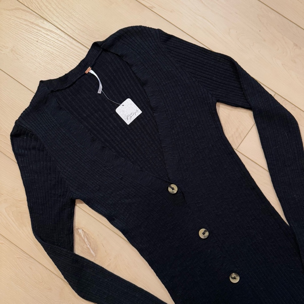 free people black date night cardi BNWT - Picture 6 of 12